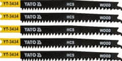 YATO List pilový do přímočaré pily 108 mm na dřevo TPI12-8 5 ks