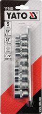 YATO Sada nástavců 1/4", 3/8" TORX 9 ks E5-E16