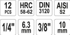 YATO Bity Torx sada 12 ks (CrV 6150)