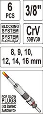 YATO Klíč na svíčky sada 6ks 8-16mm