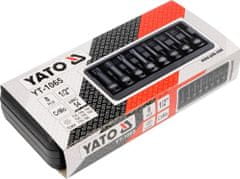 YATO Sada nástavců 1/2" rázové 8 ks T30-T80 torx CrMo