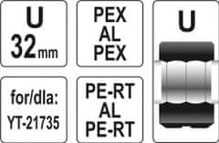 YATO Náhradní čelisti k lisovacím kleštím YT-21735 typ U 32mm