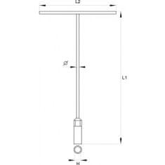 YATO Klíč nástrčný 10 mm typ "T"