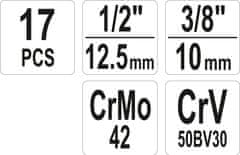 YATO Sada vytahováků šroubů a čepů 17 ks