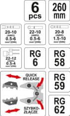 YATO Kleště konektorové 260 mm sada