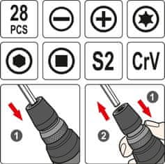 YATO Sada šroubováků s bity 28 ks