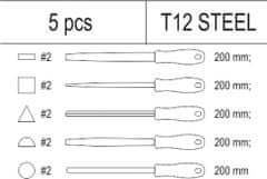 YATO Vložka do zásuvky - sada pilníků zámečnických 5ks