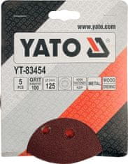 YATO Brusný papír 125 mm P60 s otvory 5 ks suchý zip