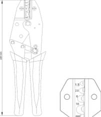 YATO Kleště konektorové 230mm, 22-8(AWG), 1,5-10,00mm2