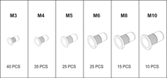 YATO Sada ocelových nýtovacích matic M3-M10 150 ks