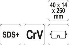 YATO Sekáč SDS+ plochý 40 x 14 x 250 mm CrV