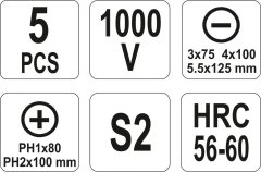 YATO Sada šroubováků 5 ks izolované 1kV