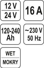 YATO Nabíječka 16A 12/24V