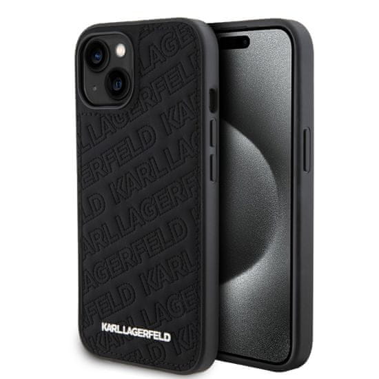 Karl Lagerfeld  PU Quilted Pattern Zadní Kryt pro iPhone 15 Black