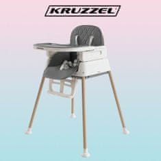 Kruzzel 22014 Dětská jídelní židle šedá 16794