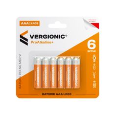 Vergionic 0822 Alkalické baterie mikrotužkové 1,5V AAA, 6 ks