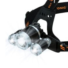 Vergionic 4107 Čelovka LED, 3 x LED, T6 CREE, 400lm