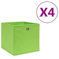 Vidaxl Úložné boxy 4 ks netkaná textilie 28 x 28 x 28 cm zelené