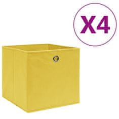 Vidaxl Úložné boxy 4 ks netkaná textilie 28 x 28 x 28 cm žluté