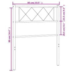 Vidaxl Kovové čelo postele bílé 80 cm