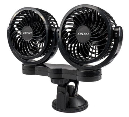 shumee DVOJITÝ VENTILÁTOR DO AUTO 4" 24V S PŘÍSAVKOU