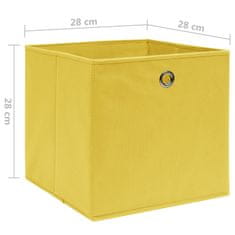 Vidaxl Úložné boxy 4 ks netkaná textilie 28 x 28 x 28 cm žluté