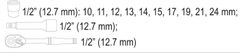 Gola sada Sthor 1/2" 12ks TO-58633