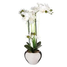 ModernHome Orchidej Ve Stříbrném Květináči 53 Cm