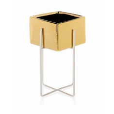 ModernHome Květináč Mizu Gold White 21 Cm