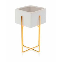 ModernHome Květináč Mizu White Gold 21 Cm