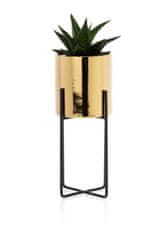 ModernHome Květináč Florri Gold Black 23,5 Cm