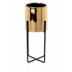 ModernHome Květináč Florri Gold Black 23,5 Cm