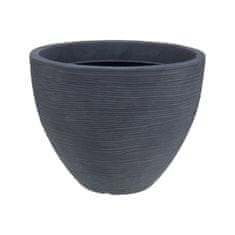 ModernHome Zahradní Květináč Ribbed Šedý 40X31Cm