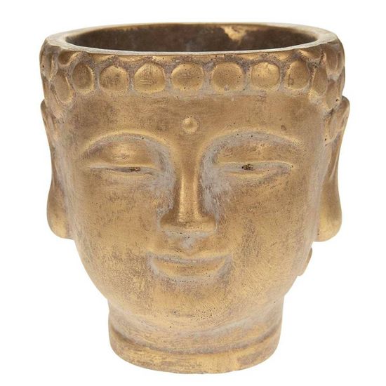 ModernHome Květináč Buddha Starožitné Zlato 14.5X15.5 Cm