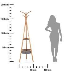 ModernHome Stojanový Věšák W-63 Bambusový