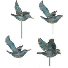 ModernHome Zahradní Dekorace Ptáci Modrá 4 Ks