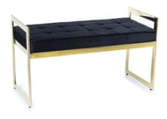 ModernHome Cadro Prošívaná Lavice Gold Black