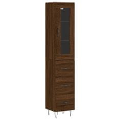 Vidaxl Skříň highboard hnědý dub 34,5 x 34 x 180 cm kompozitní dřevo