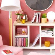 HABARRI Miniaturní místnost k polepení, LED, dřevo, nábytek
