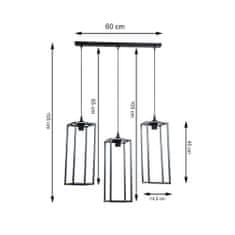 ModernHome Stropní Svítidlo Geometrické Černé 60 Cm Loft