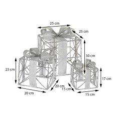 ModernHome Dárková Sada Led 3 Ks Stříbrná