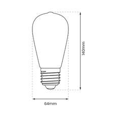 ModernHome Filamentová Led Žárovka 6W St64 E27