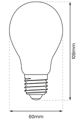 ModernHome Filamentová Led Žárovka E27 Teplá A60