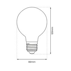 ModernHome Filamentová Led Žárovka 6W G80 E27 2700K