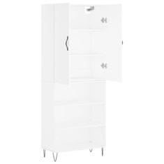 Greatstore Skříň highboard bílá 69,5 x 34 x 180 cm kompozitní dřevo