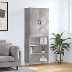 Greatstore Skříň highboard betonově šedá 69,5x34x180 cm kompozitní dřevo