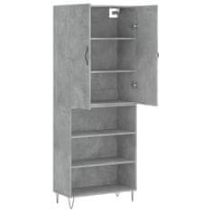 Greatstore Skříň highboard betonově šedá 69,5x34x180 cm kompozitní dřevo