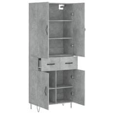 Greatstore Skříň highboard betonově šedá 69,5x34x180 cm kompozitní dřevo