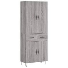 Vidaxl Skříň highboard šedá sonoma 69,5 x 34 x 180 cm kompozitní dřevo