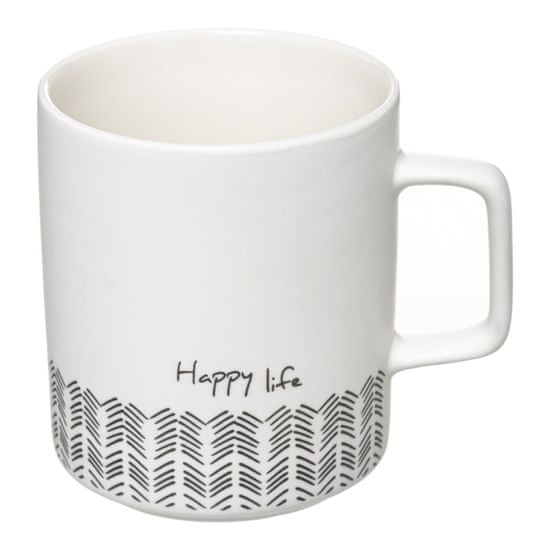 ModernHome Hrnek Bílý Happy Life 480 Ml